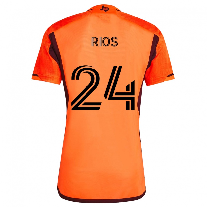 Kandiny Hombre Camiseta Paolo Ríos #24 Naranja Negro 1ª Equipación 2024/25 La Camisa Chile