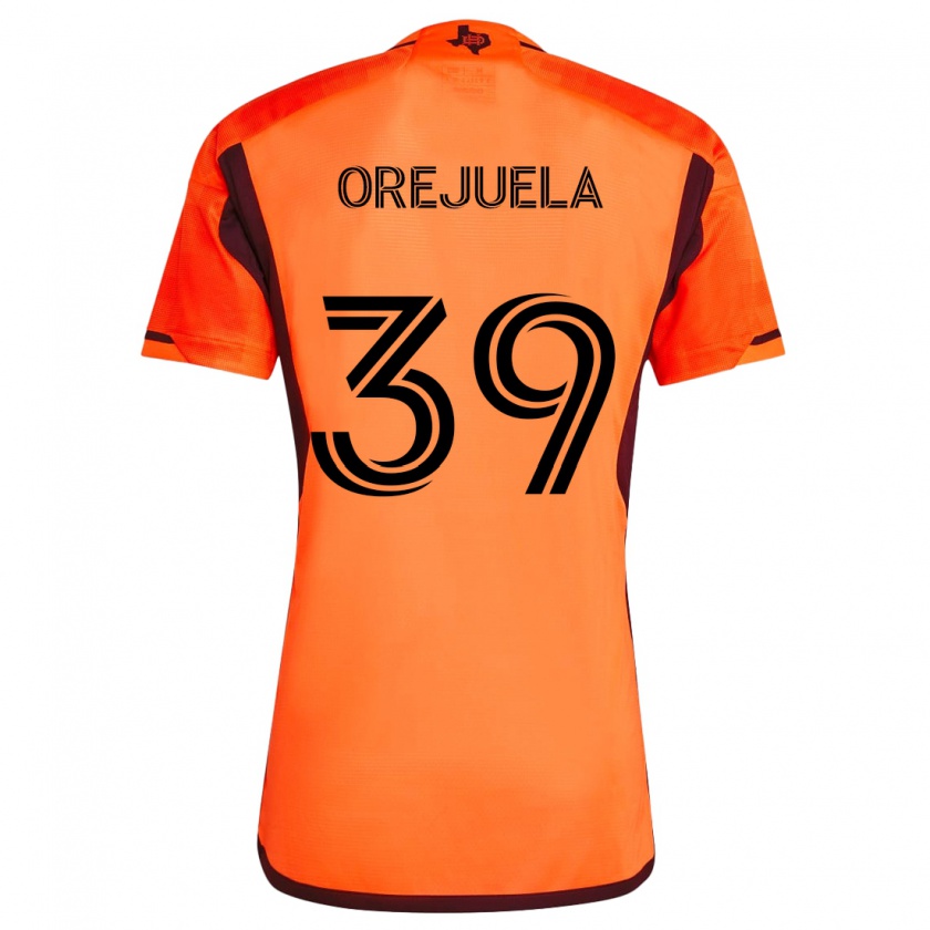 Kandiny Hombre Camiseta Jesus Orejuela #39 Naranja Negro 1ª Equipación 2024/25 La Camisa Chile