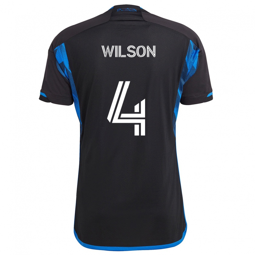 Kandiny Hombre Camiseta Bruno Wilson #4 Azul Negro 1ª Equipación 2024/25 La Camisa Chile