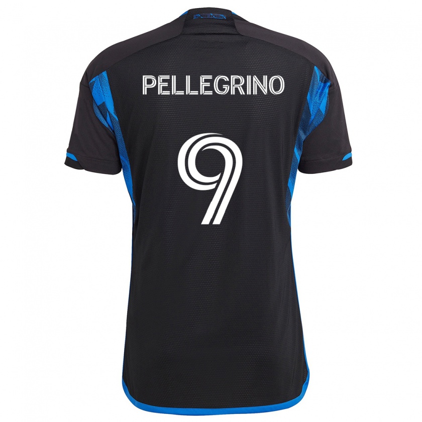 Kandiny Hombre Camiseta Amahl Pellegrino #9 Azul Negro 1ª Equipación 2024/25 La Camisa Chile