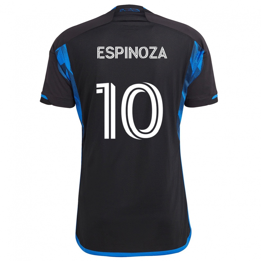 Kandiny Hombre Camiseta Cristian Espinoza #10 Azul Negro 1ª Equipación 2024/25 La Camisa Chile