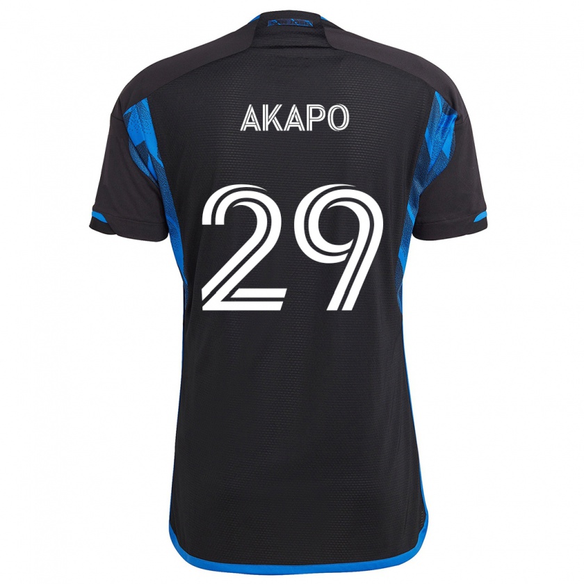 Kandiny Hombre Camiseta Carlos Akapo #29 Azul Negro 1ª Equipación 2024/25 La Camisa Chile