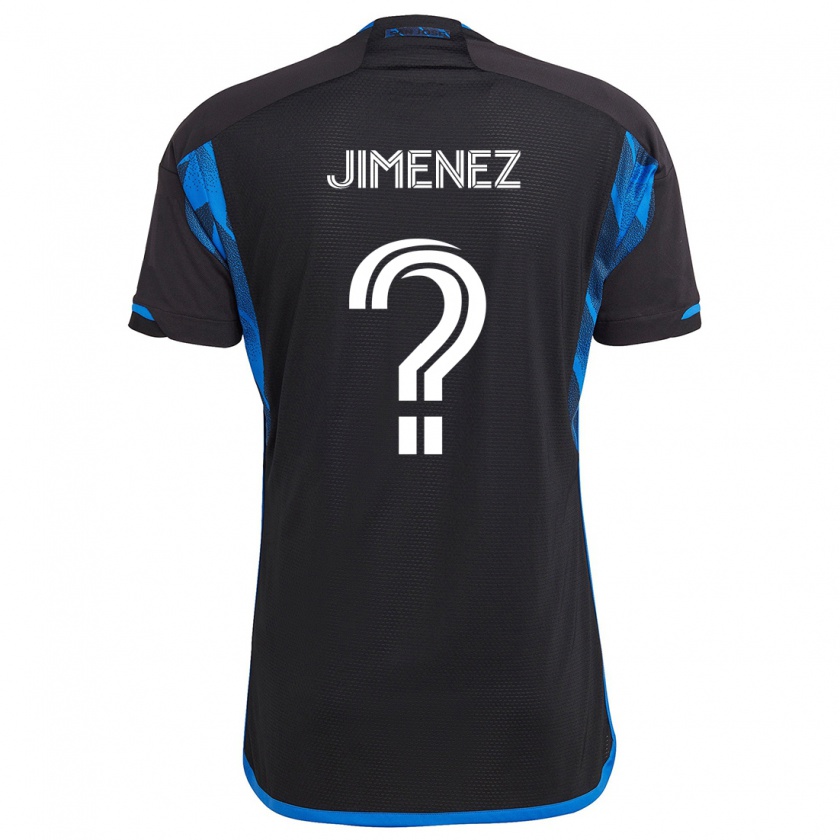 Kandiny Hombre Camiseta Kevin Jimenez #0 Azul Negro 1ª Equipación 2024/25 La Camisa Chile