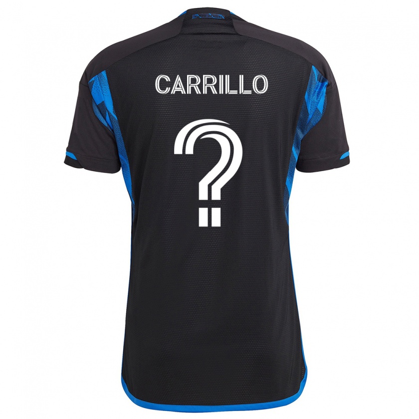 Kandiny Hombre Camiseta Israel Carrillo #0 Azul Negro 1ª Equipación 2024/25 La Camisa Chile