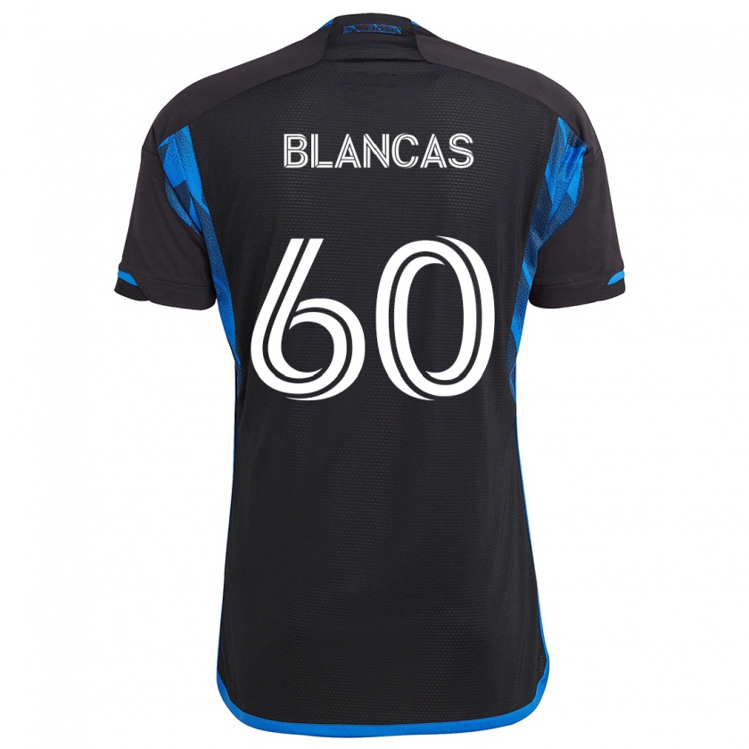 Kandiny Hombre Camiseta Eduardo Blancas #60 Azul Negro 1ª Equipación 2024/25 La Camisa Chile