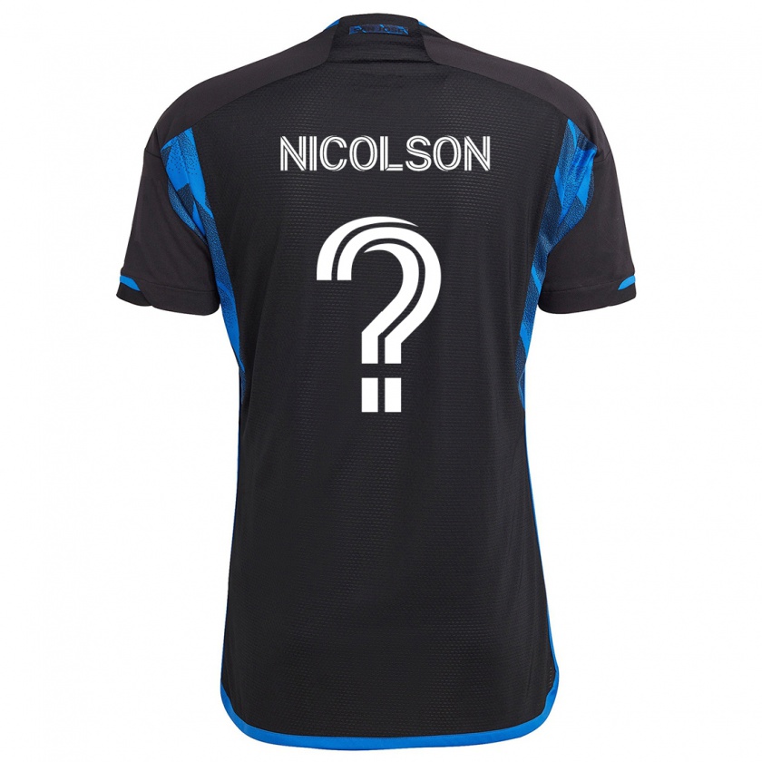 Kandiny Hombre Camiseta John Nicolson #0 Azul Negro 1ª Equipación 2024/25 La Camisa Chile