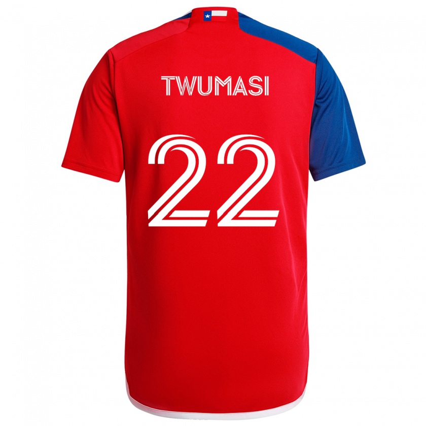 Kandiny Hombre Camiseta Ema Twumasi #22 Azul Rojo 1ª Equipación 2024/25 La Camisa Chile