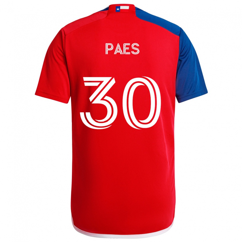 Kandiny Hombre Camiseta Maarten Paes #30 Azul Rojo 1ª Equipación 2024/25 La Camisa Chile