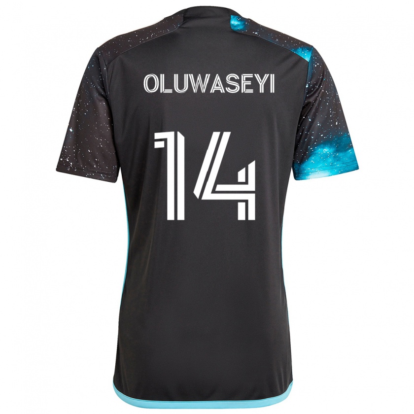 Kandiny Hombre Camiseta Tani Oluwaseyi #14 Azul Negro 1ª Equipación 2024/25 La Camisa Chile