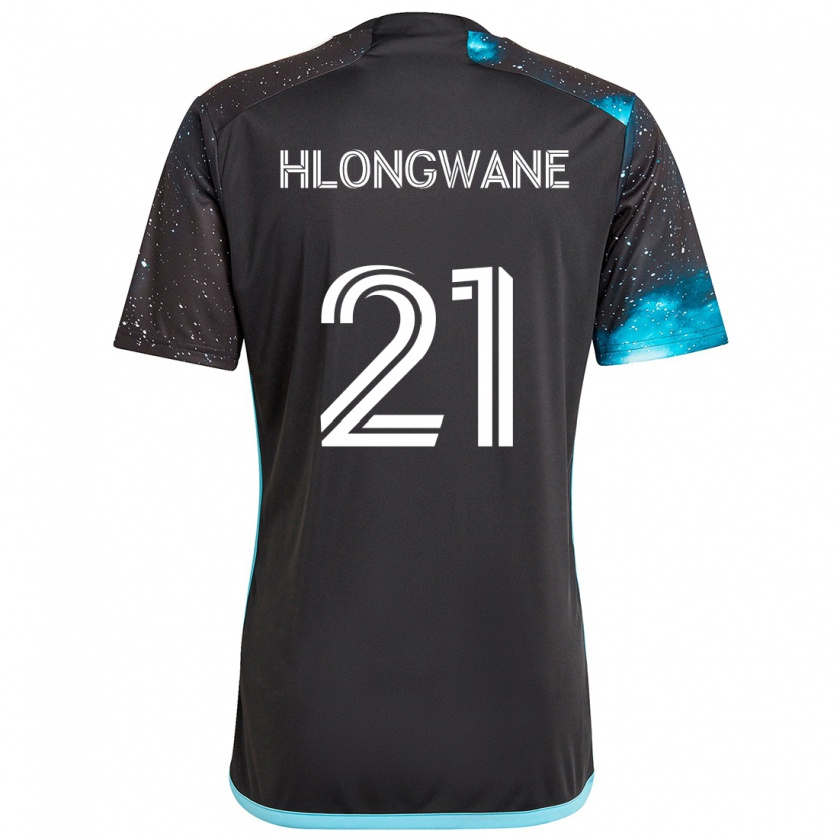 Kandiny Hombre Camiseta Bongokuhle Hlongwane #21 Azul Negro 1ª Equipación 2024/25 La Camisa Chile