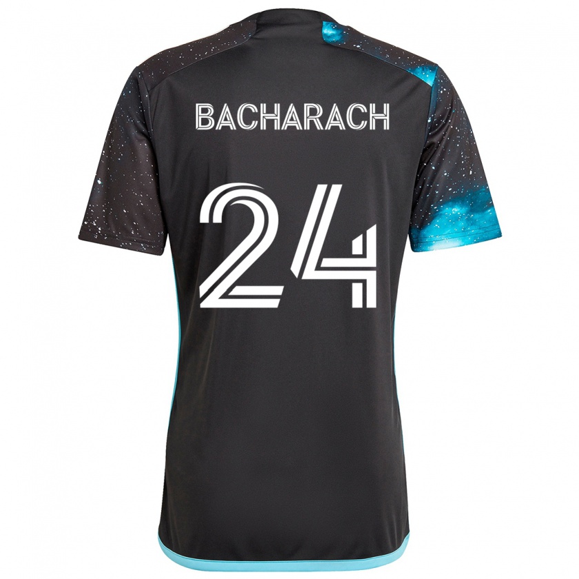 Kandiny Hombre Camiseta Hugo Bacharach #24 Azul Negro 1ª Equipación 2024/25 La Camisa Chile