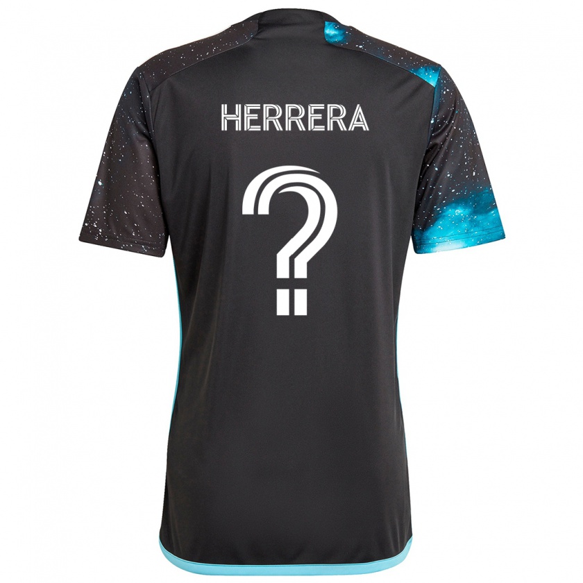 Kandiny Hombre Camiseta Oscar Herrera #0 Azul Negro 1ª Equipación 2024/25 La Camisa Chile