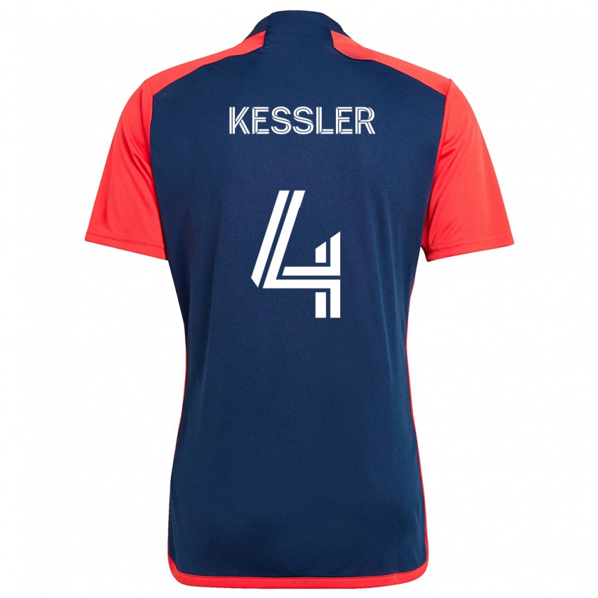 Kandiny Hombre Camiseta Henry Kessler #4 Azul Rojo 1ª Equipación 2024/25 La Camisa Chile