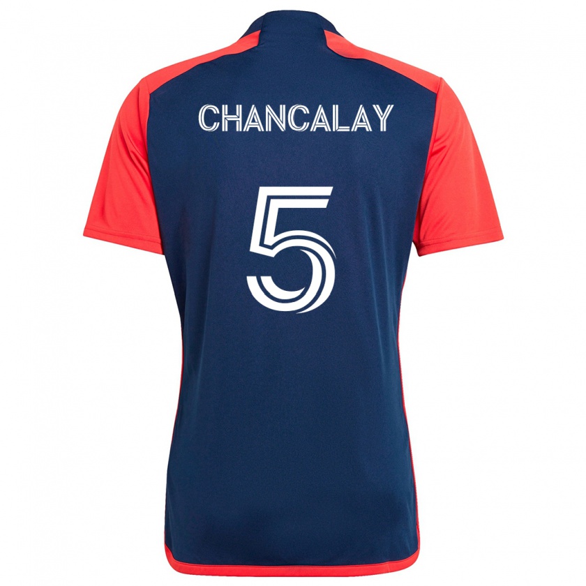 Kandiny Hombre Camiseta Tomás Chancalay #5 Azul Rojo 1ª Equipación 2024/25 La Camisa Chile