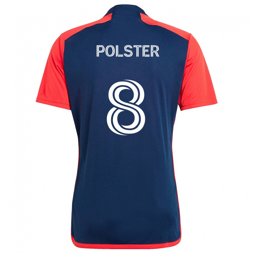 Kandiny Hombre Camiseta Matt Polster #8 Azul Rojo 1ª Equipación 2024/25 La Camisa Chile