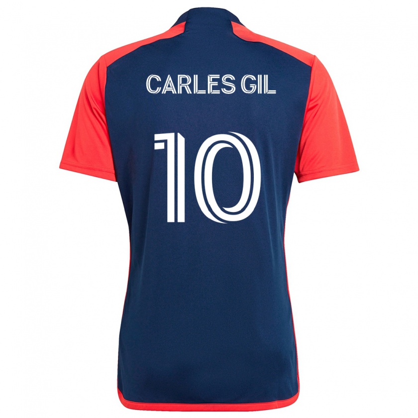 Kandiny Hombre Camiseta Carles Gil #10 Azul Rojo 1ª Equipación 2024/25 La Camisa Chile