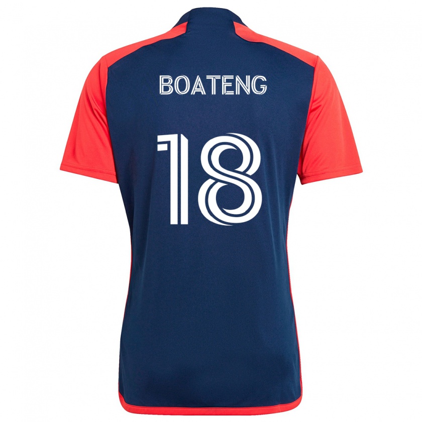 Kandiny Hombre Camiseta Emmanuel Boateng #18 Azul Rojo 1ª Equipación 2024/25 La Camisa Chile