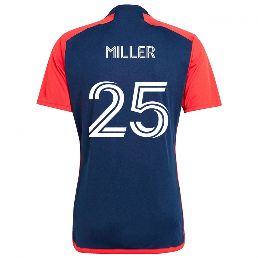 Kandiny Hombre Camiseta Peyton Miller #25 Azul Rojo 1ª Equipación 2024/25 La Camisa Chile