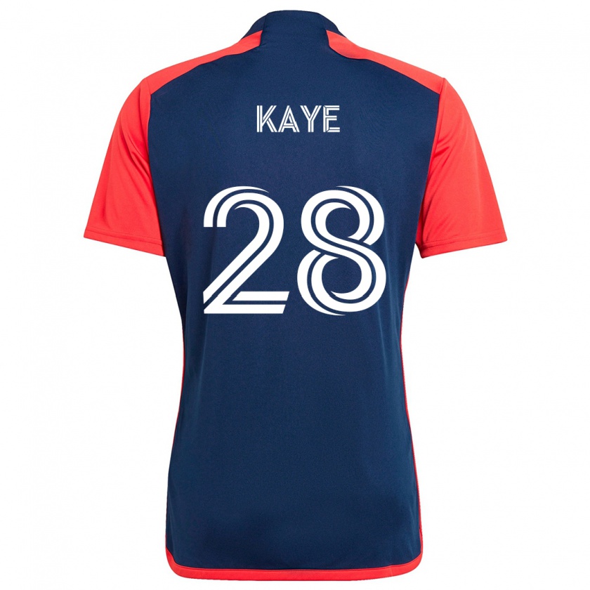 Kandiny Hombre Camiseta Mark-Anthony Kaye #28 Azul Rojo 1ª Equipación 2024/25 La Camisa Chile