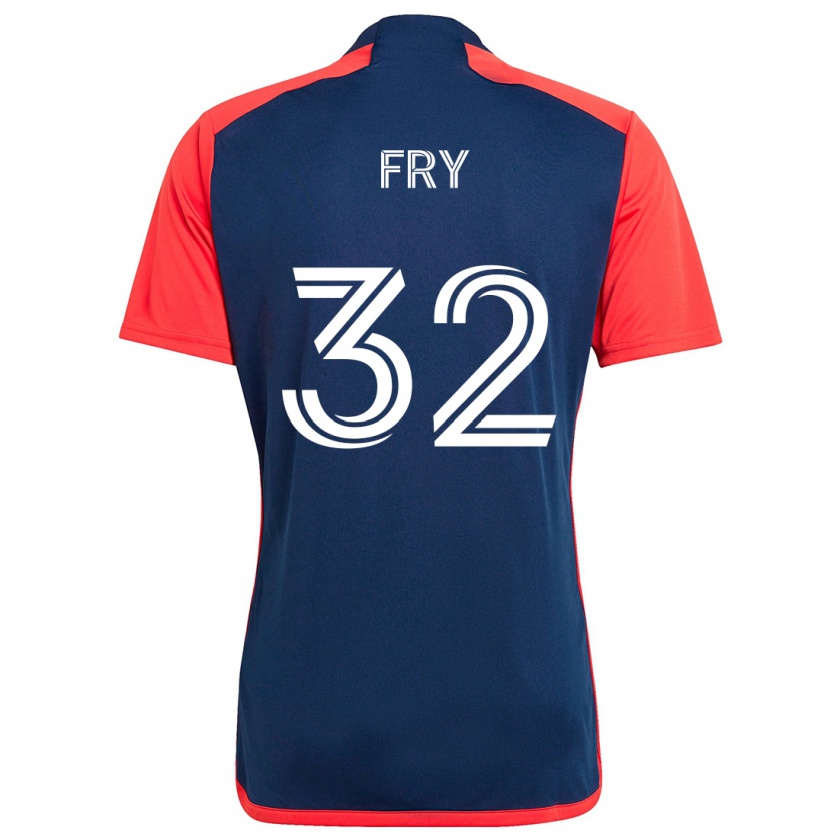 Kandiny Hombre Camiseta Malcolm Fry #32 Azul Rojo 1ª Equipación 2024/25 La Camisa Chile