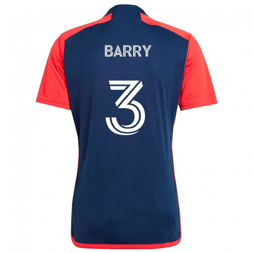 Kandiny Hombre Camiseta Hesron Barry #3 Azul Rojo 1ª Equipación 2024/25 La Camisa Chile