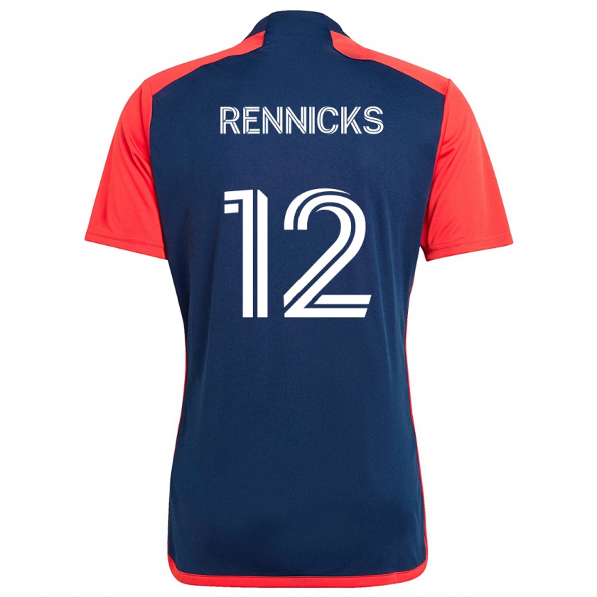 Kandiny Hombre Camiseta Justin Rennicks #12 Azul Rojo 1ª Equipación 2024/25 La Camisa Chile