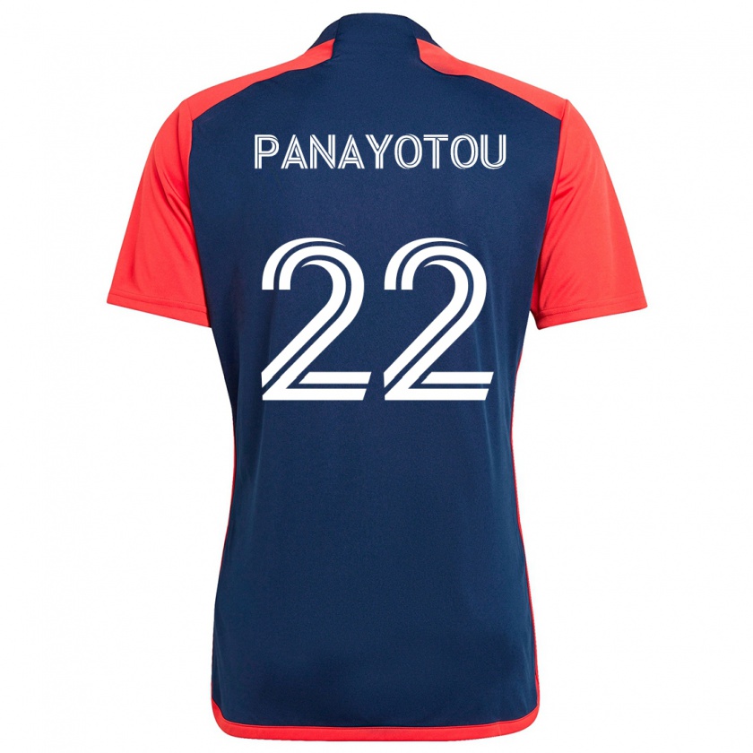 Kandiny Hombre Camiseta Jack Panayotou #22 Azul Rojo 1ª Equipación 2024/25 La Camisa Chile