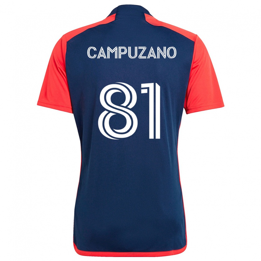 Kandiny Hombre Camiseta Nico Campuzano #81 Azul Rojo 1ª Equipación 2024/25 La Camisa Chile