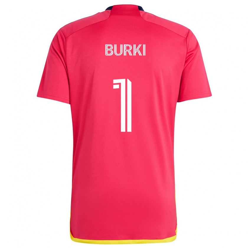 Kandiny Hombre Camiseta Roman Bürki #1 Rojo Azul 1ª Equipación 2024/25 La Camisa Chile