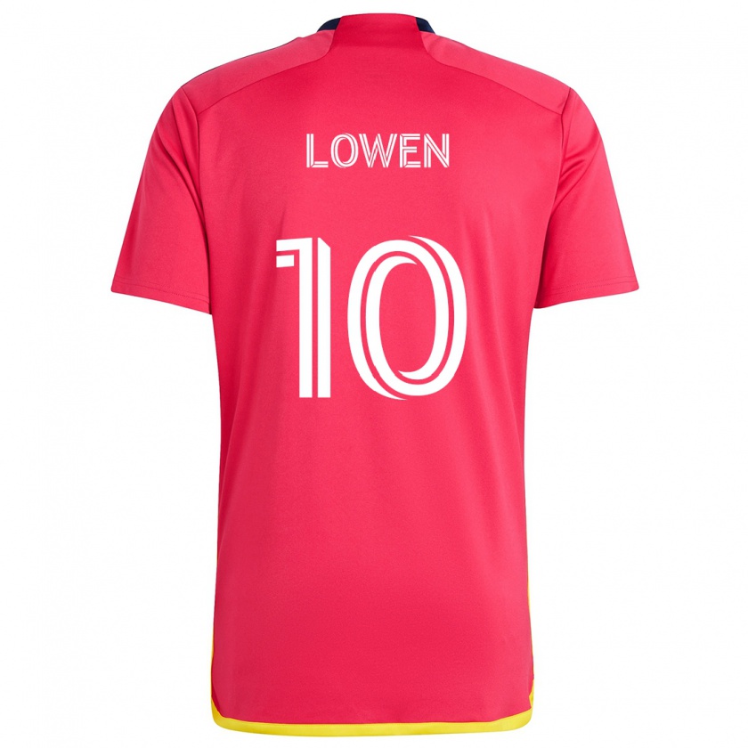 Kandiny Hombre Camiseta Eduard Löwen #10 Rojo Azul 1ª Equipación 2024/25 La Camisa Chile