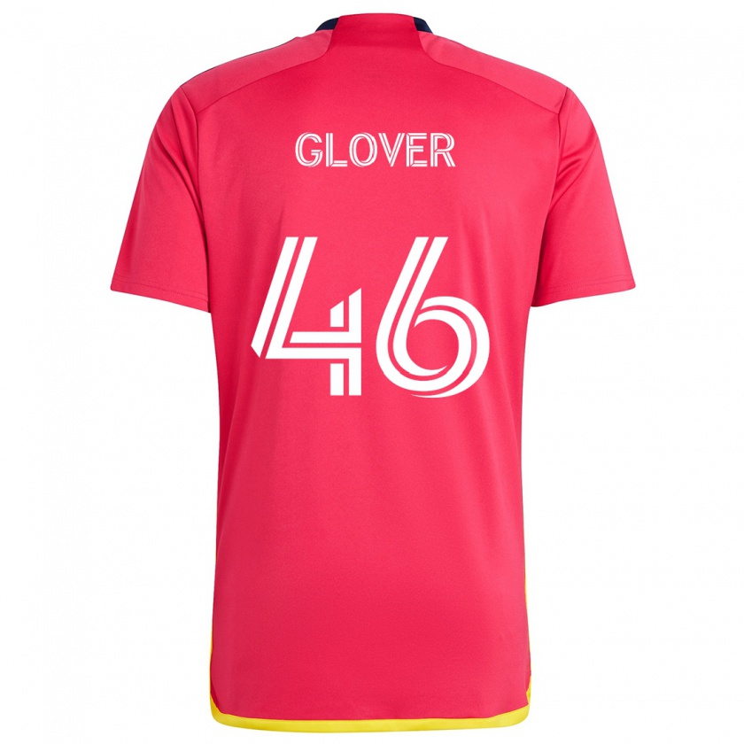 Kandiny Hombre Camiseta Caden Glover #46 Rojo Azul 1ª Equipación 2024/25 La Camisa Chile