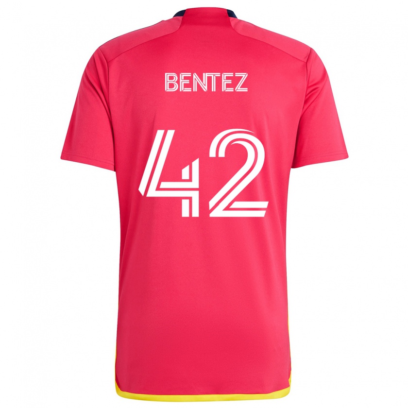 Kandiny Hombre Camiseta Óscar Benítez #42 Rojo Azul 1ª Equipación 2024/25 La Camisa Chile