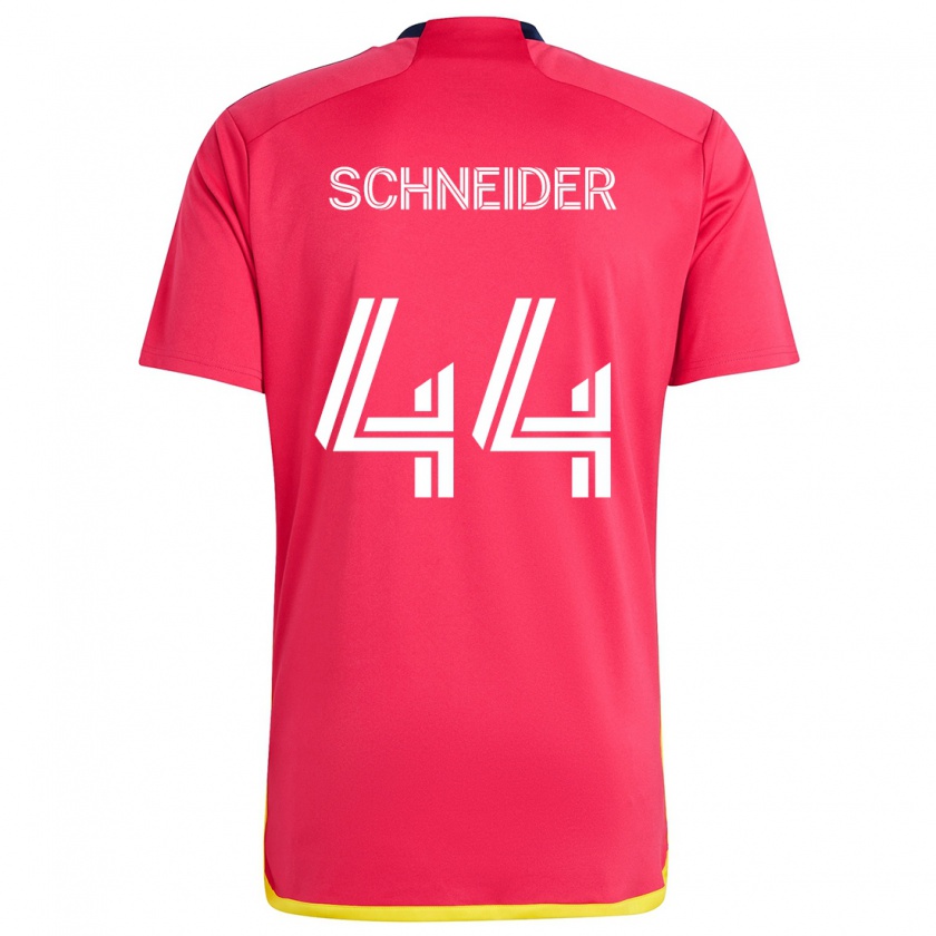 Kandiny Hombre Camiseta Max Schneider #44 Rojo Azul 1ª Equipación 2024/25 La Camisa Chile