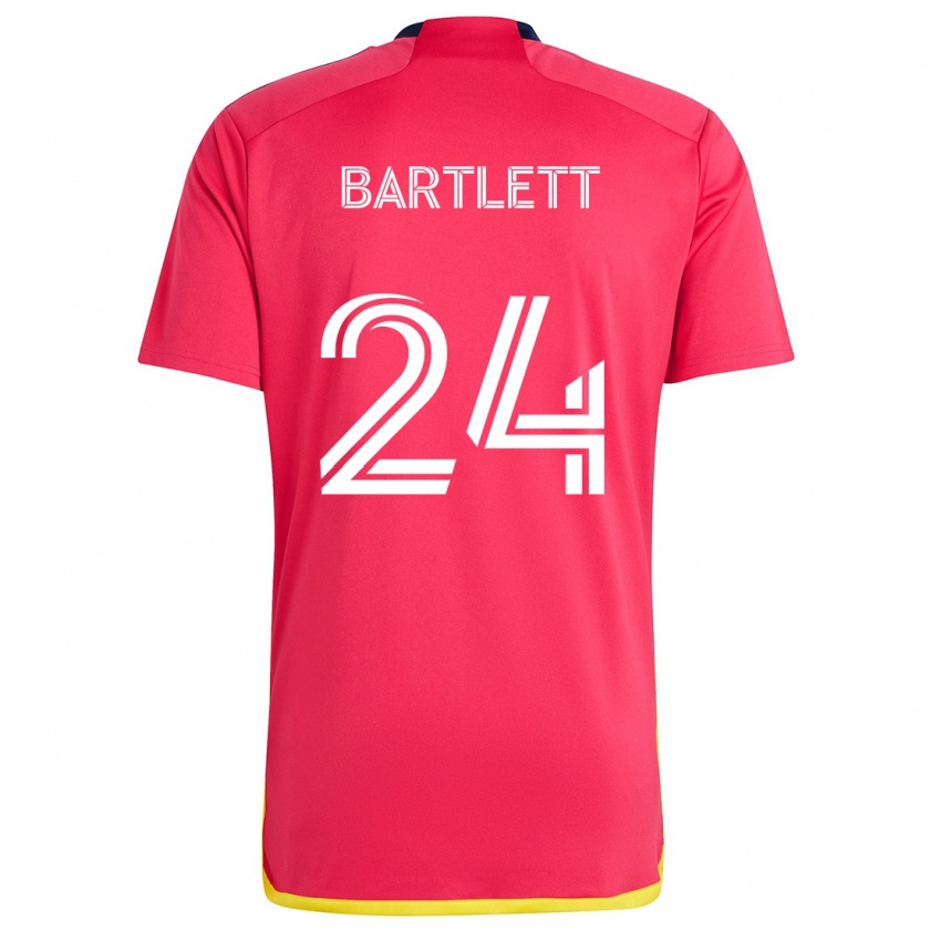 Kandiny Hombre Camiseta Lucas Bartlett #24 Rojo Azul 1ª Equipación 2024/25 La Camisa Chile