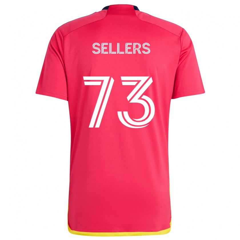 Kandiny Hombre Camiseta Braydon Sellers #73 Rojo Azul 1ª Equipación 2024/25 La Camisa Chile