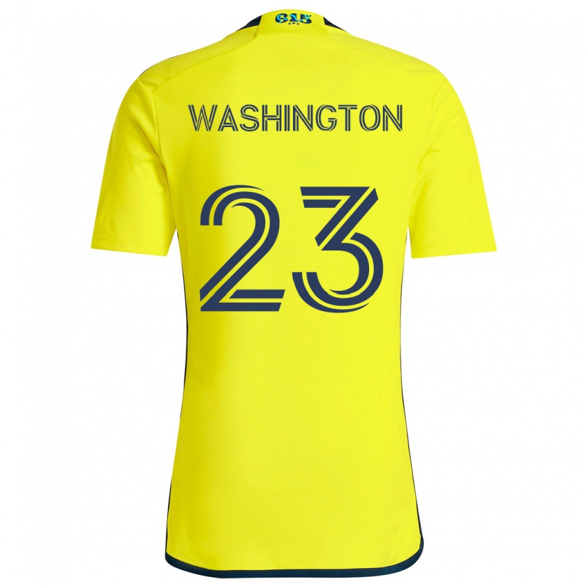 Kandiny Hombre Camiseta Taylor Washington #23 Amarillo Azul 1ª Equipación 2024/25 La Camisa Chile