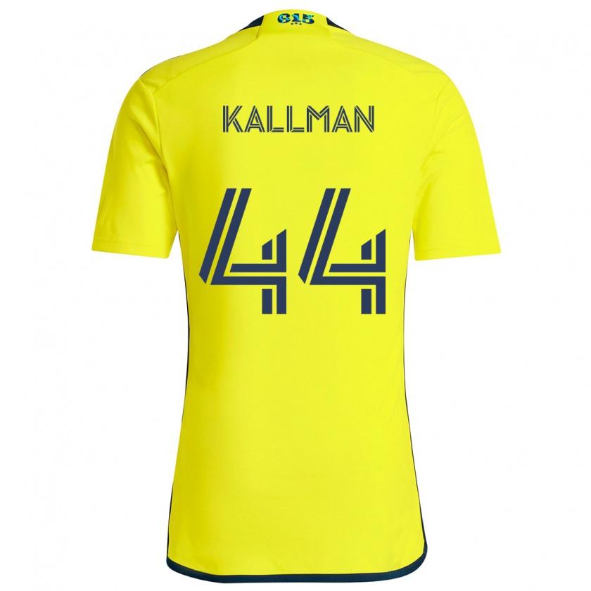 Kandiny Hombre Camiseta Brent Kallman #44 Amarillo Azul 1ª Equipación 2024/25 La Camisa Chile