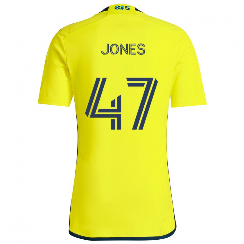 Kandiny Hombre Camiseta Isaiah Jones #47 Amarillo Azul 1ª Equipación 2024/25 La Camisa Chile