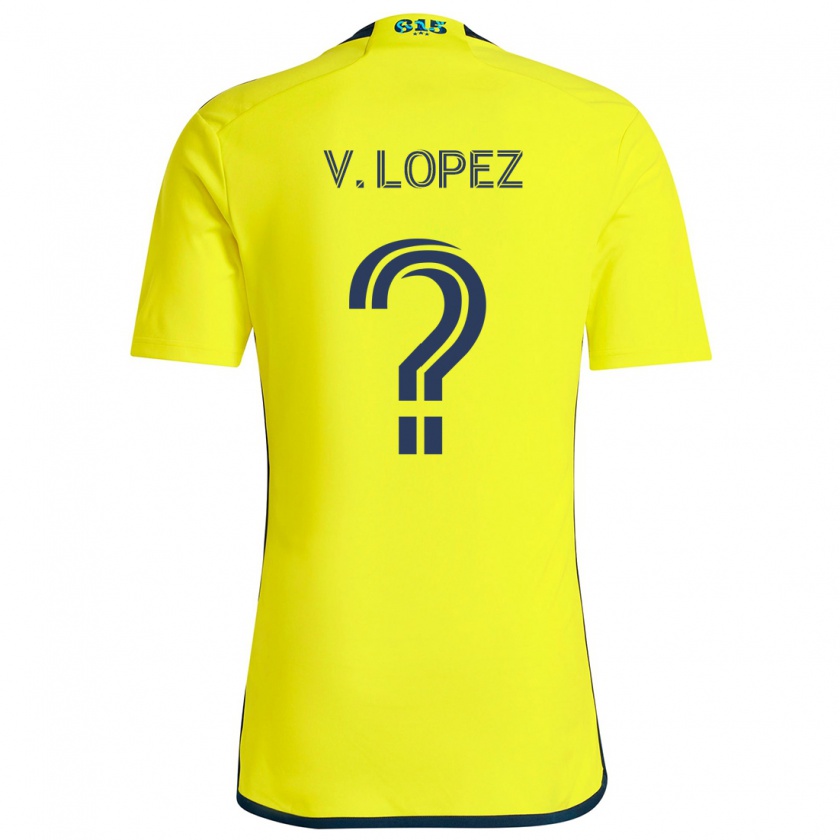 Kandiny Hombre Camiseta Alejandro Velazquez-Lopez #0 Amarillo Azul 1ª Equipación 2024/25 La Camisa Chile