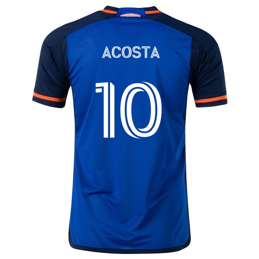 Kandiny Hombre Camiseta Luciano Acosta #10 Azul Blanco 1ª Equipación 2024/25 La Camisa Chile