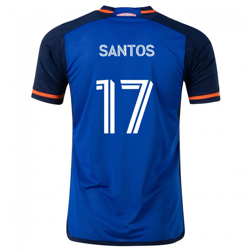 Kandiny Hombre Camiseta Sergio Santos #17 Azul Blanco 1ª Equipación 2024/25 La Camisa Chile