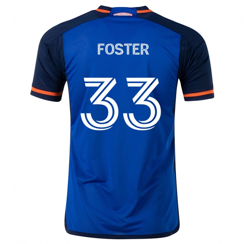 Kandiny Hombre Camiseta Isaiah Foster #33 Azul Blanco 1ª Equipación 2024/25 La Camisa Chile