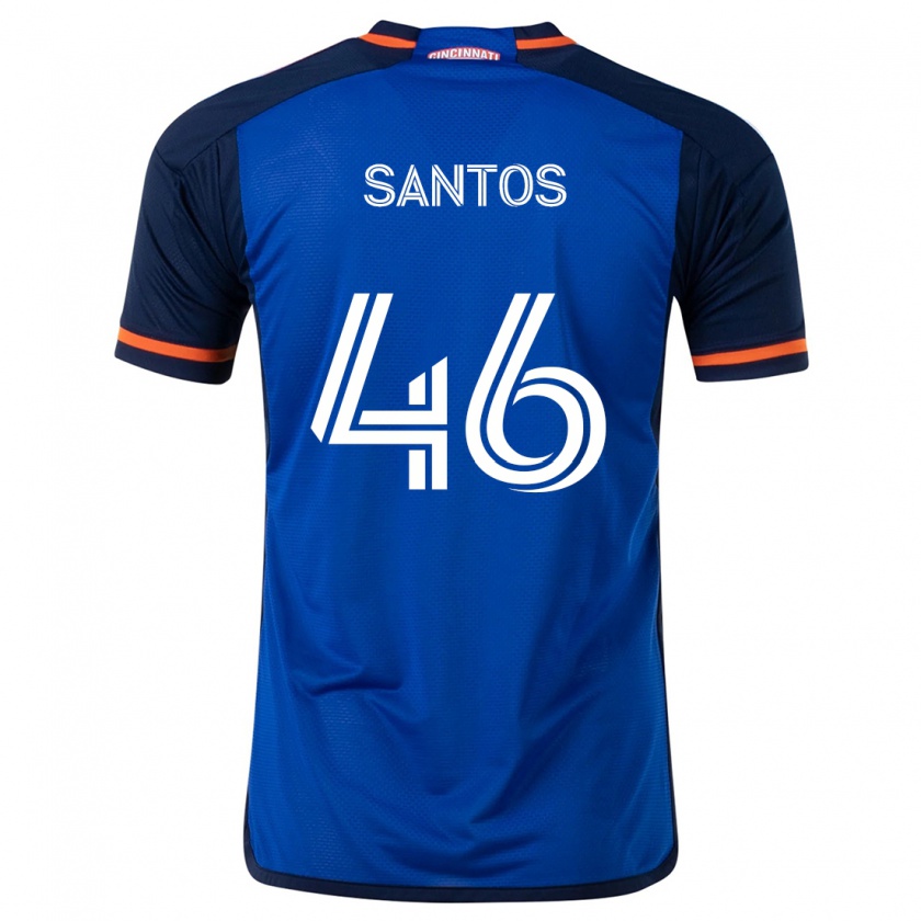 Kandiny Hombre Camiseta Guilherme Santos #46 Azul Blanco 1ª Equipación 2024/25 La Camisa Chile