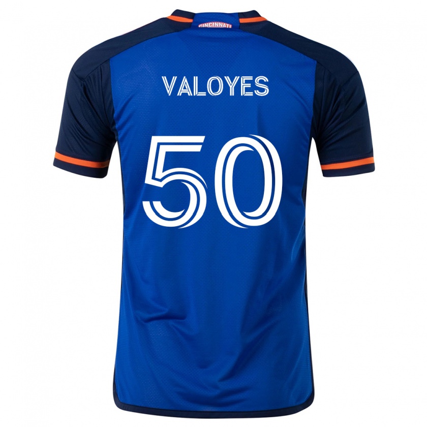 Kandiny Hombre Camiseta Yeiner Valoyes #50 Azul Blanco 1ª Equipación 2024/25 La Camisa Chile