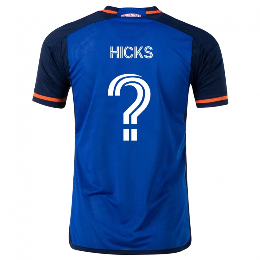 Kandiny Hombre Camiseta Elijah Hicks #0 Azul Blanco 1ª Equipación 2024/25 La Camisa Chile