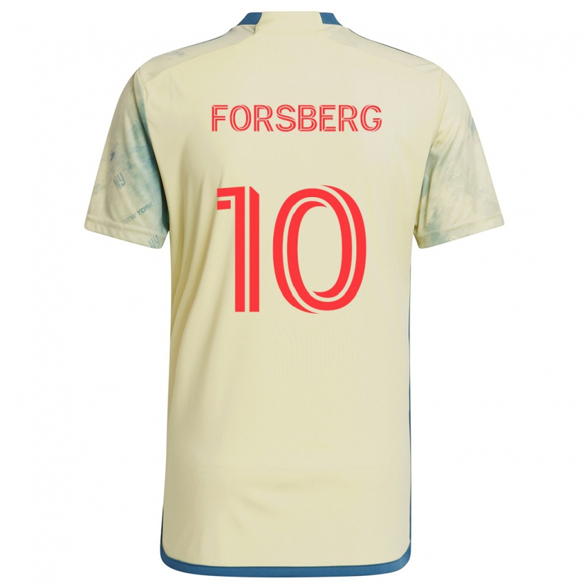 Kandiny Hombre Camiseta Emil Forsberg #10 Amarillo Rojo Azul 1ª Equipación 2024/25 La Camisa Chile