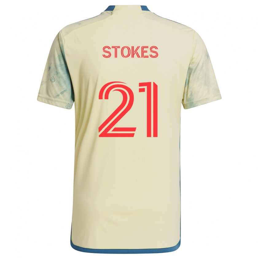 Kandiny Hombre Camiseta Aidan Stokes #21 Amarillo Rojo Azul 1ª Equipación 2024/25 La Camisa Chile