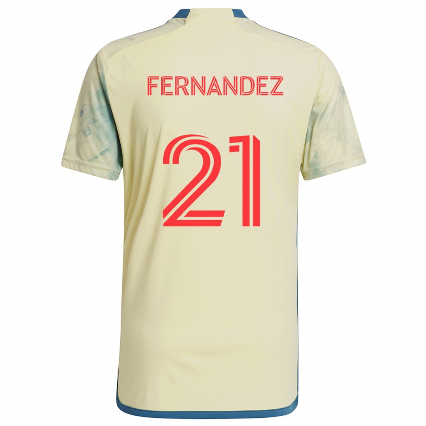 Kandiny Hombre Camiseta Omir Fernandez #21 Amarillo Rojo Azul 1ª Equipación 2024/25 La Camisa Chile