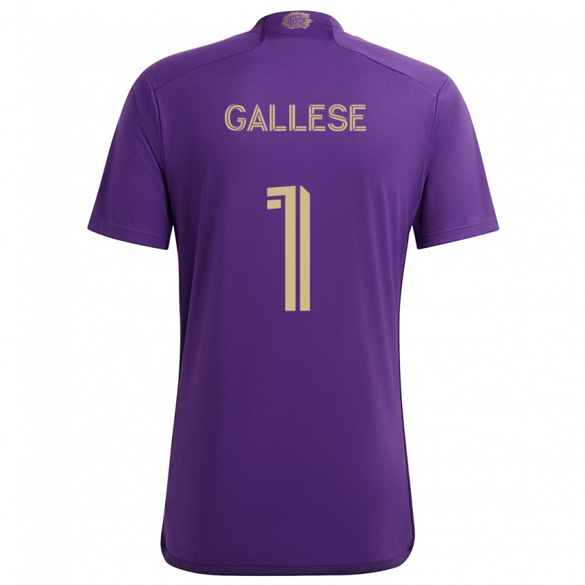 Kandiny Hombre Camiseta Pedro Gallese #1 Púrpura Amarillo 1ª Equipación 2024/25 La Camisa Chile