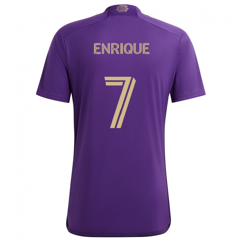 Kandiny Hombre Camiseta Ramiro Enrique #7 Púrpura Amarillo 1ª Equipación 2024/25 La Camisa Chile